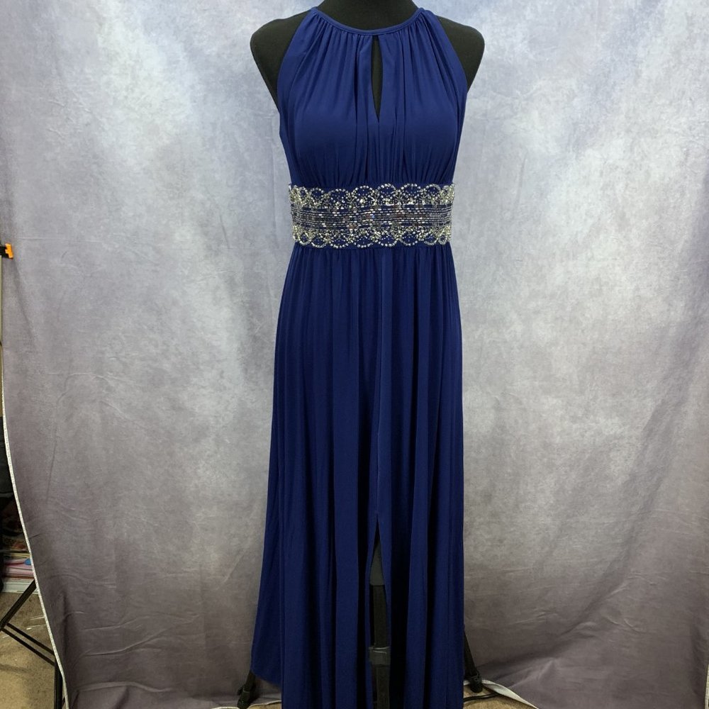 R&M Richards Women's Beaded Waist Gown